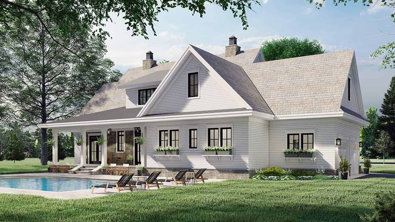 Rear View of this 4-Bedroom, 2925 Sq Ft Plan - 165-1179