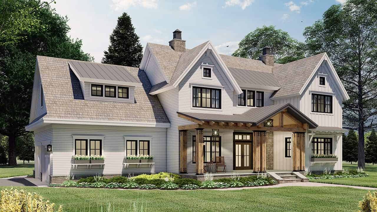 Front View of this 4-Bedroom, 2925 Sq Ft Plan - 165-1179