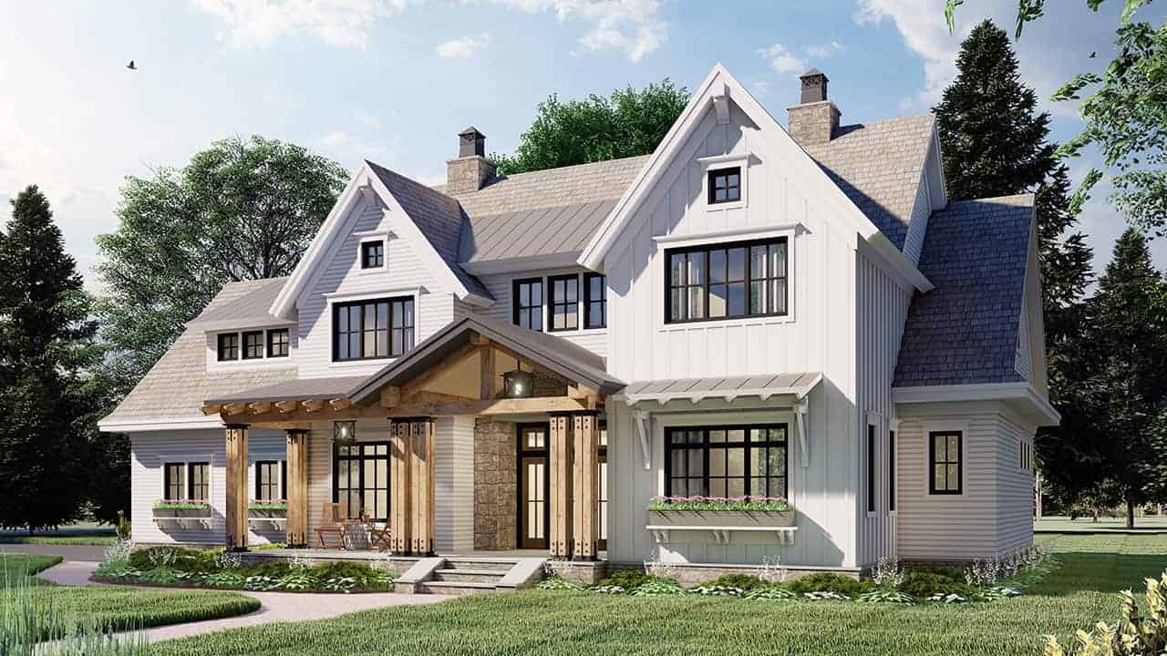 Front View of this 4-Bedroom, 2925 Sq Ft Plan - 165-1179