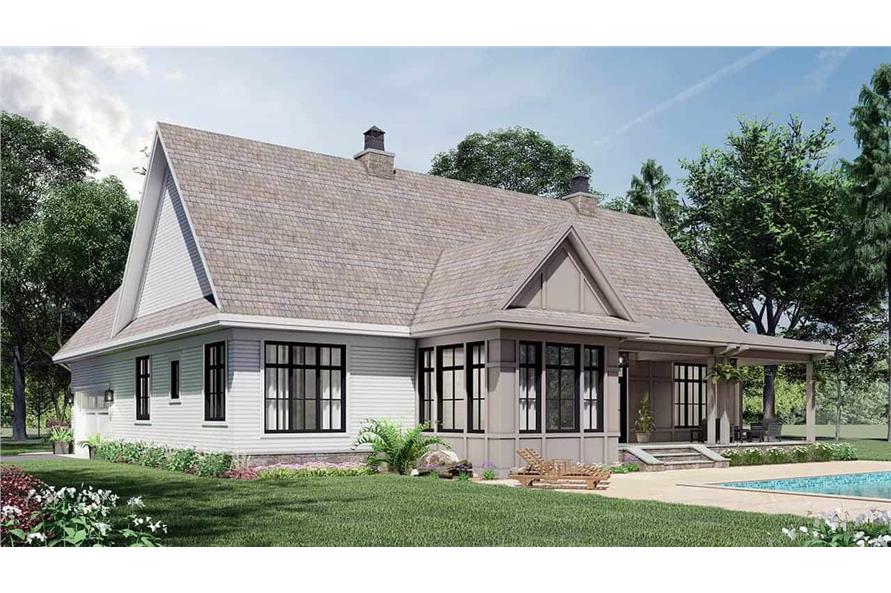 Rear View of this 3-Bedroom, 2136 Sq Ft Plan - 165-1181