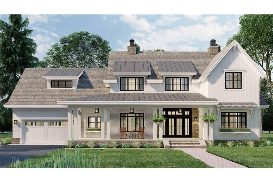 Front View of this 4-Bedroom,2862 Sq Ft Plan -165-1182
