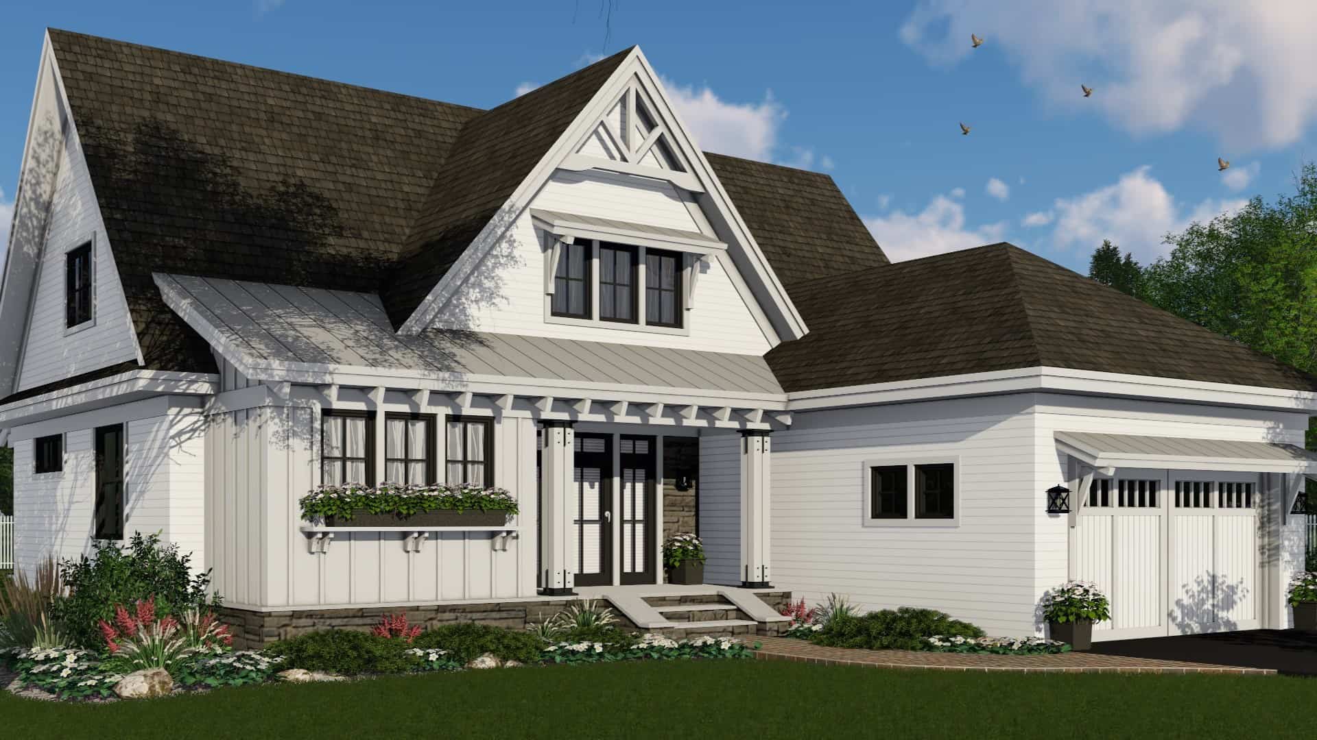 Front View of this 4-Bedroom, 2584 Sq Ft Plan - 165-1184