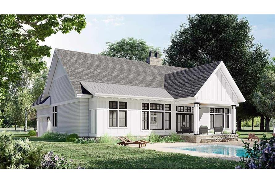 Rear View of this 3-Bedroom, 2122 Sq Ft Plan - 165-1189
