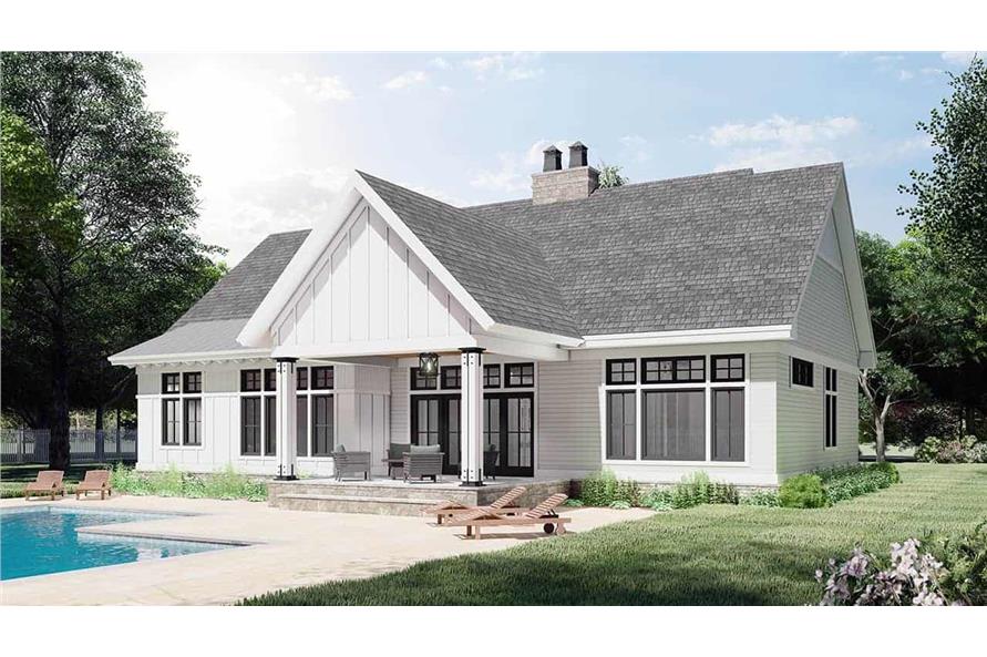 Rear View of this 3-Bedroom, 2122 Sq Ft Plan - 165-1189