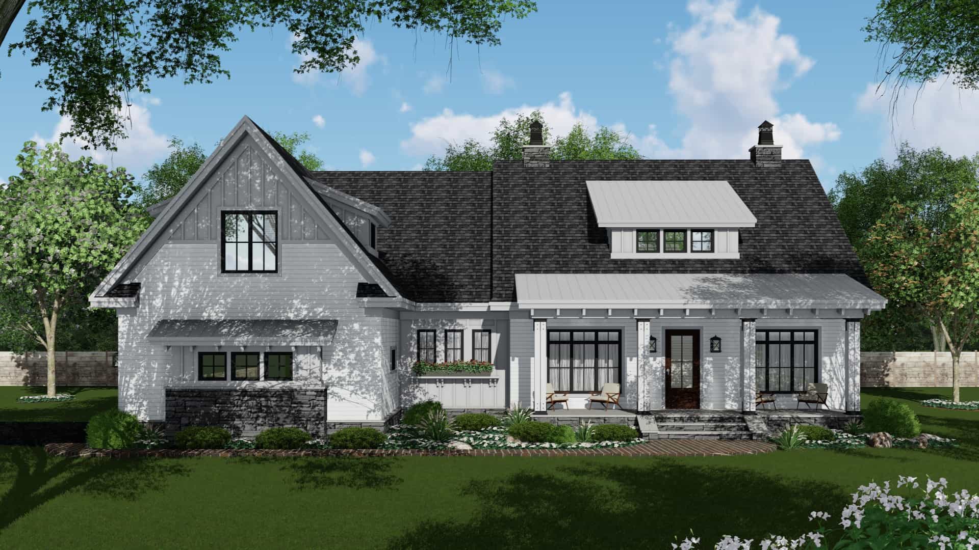 Front View of this 3-Bedroom, 2480 Sq Ft Plan - 165-1190