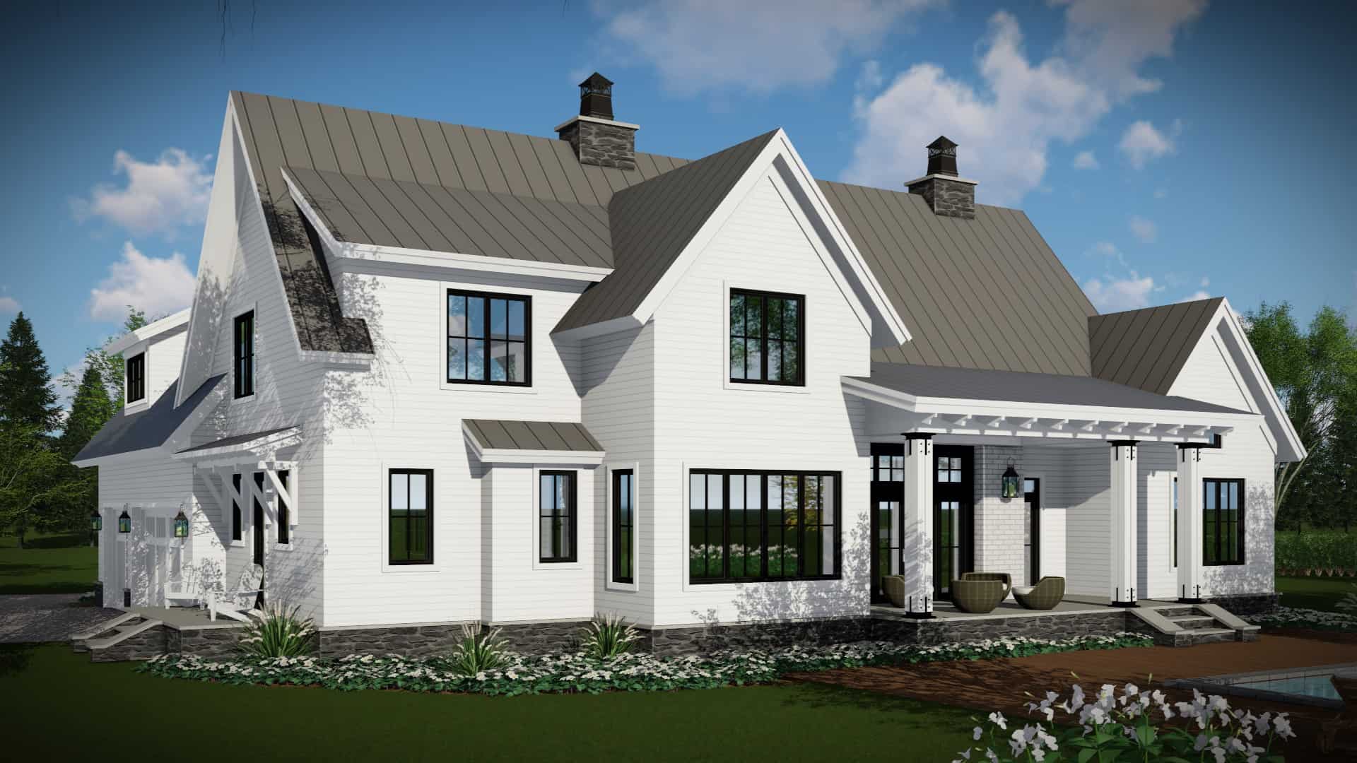Rear View of this 4-Bedroom, 2528 Sq Ft Plan - 165-1191