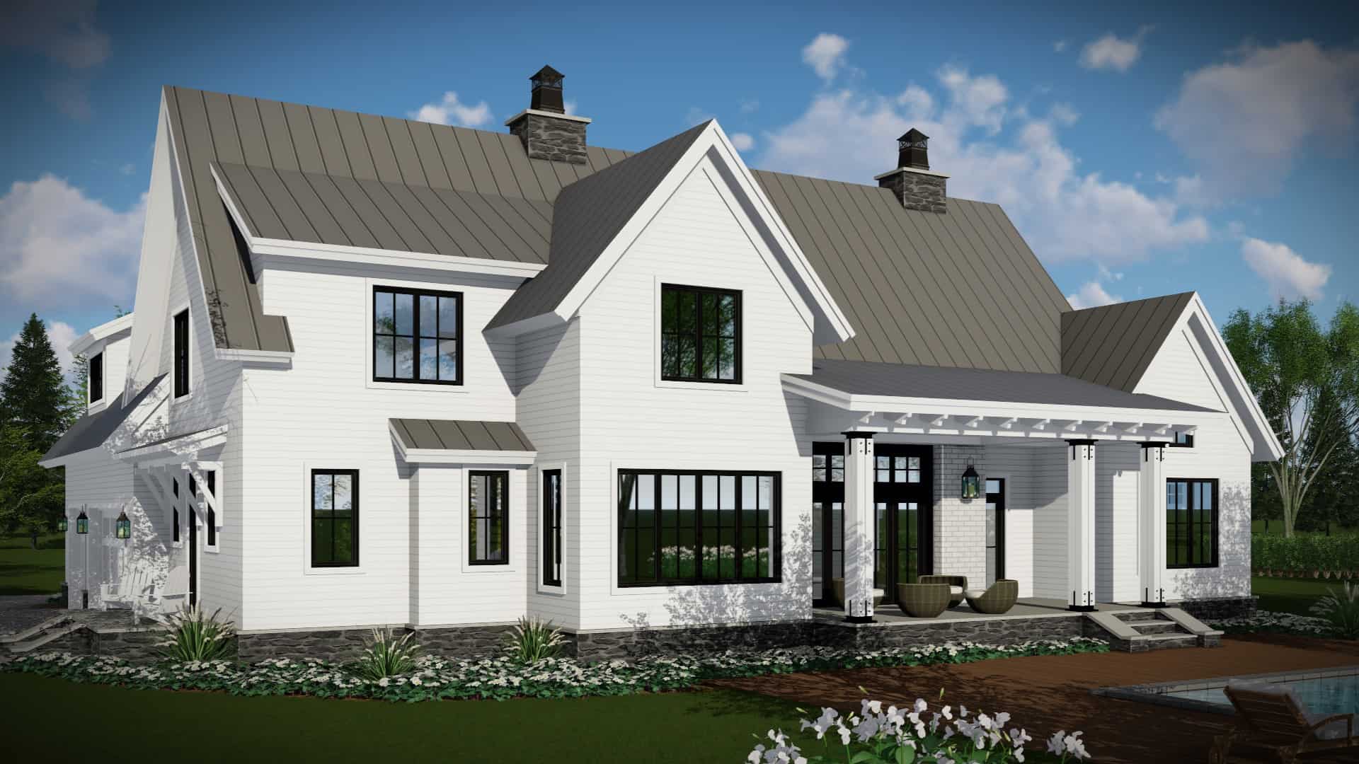 Rear View of this 4-Bedroom, 2528 Sq Ft Plan - 165-1191
