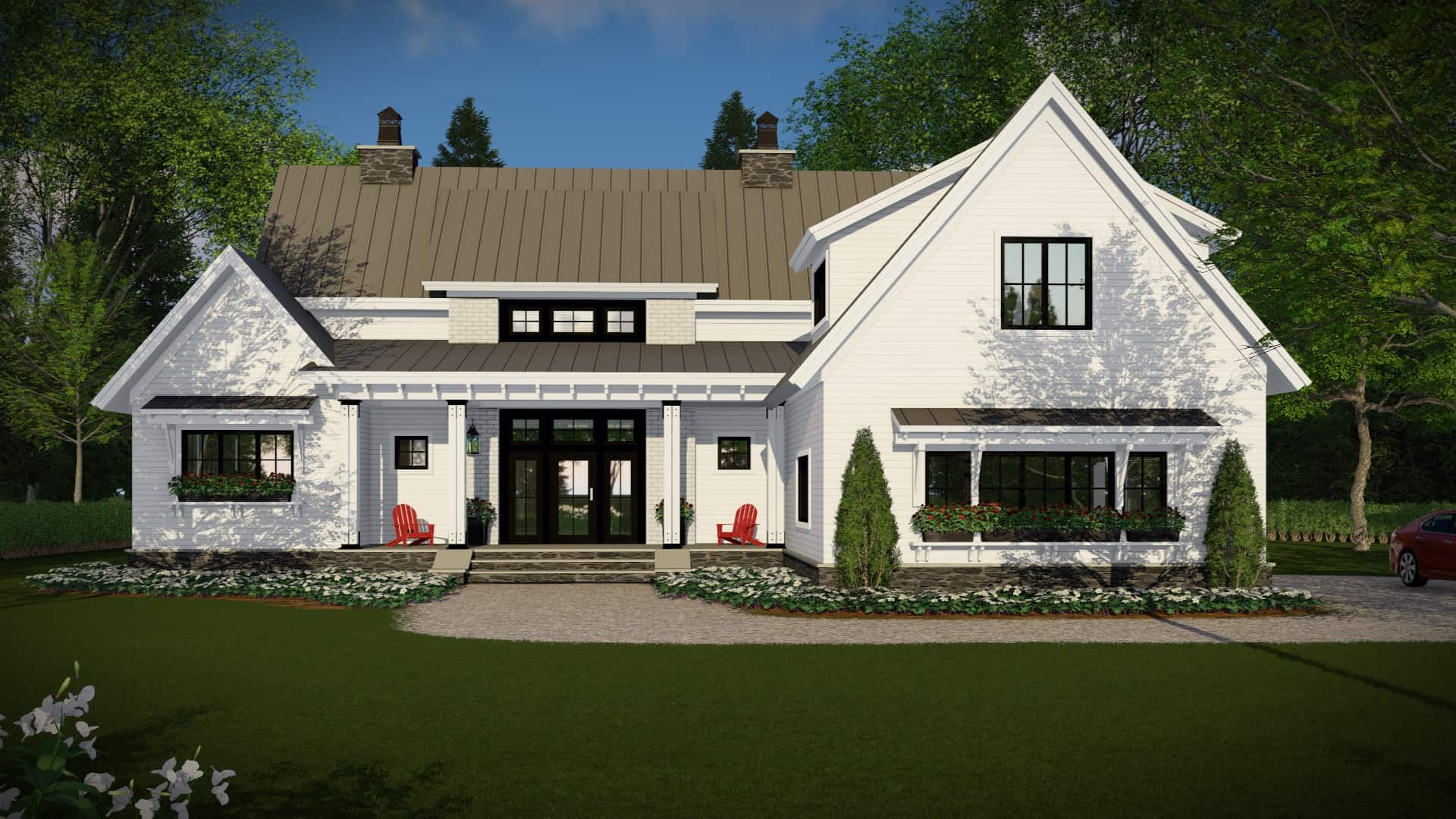 Front View of this 4-Bedroom, 2528 Sq Ft Plan - 165-1191