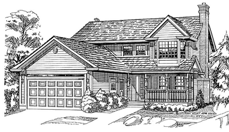 Front View of this 3-Bedroom, 1748 Sq Ft Plan - 167-1006