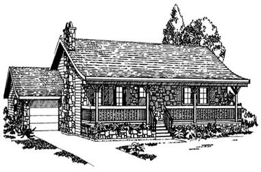 3-Bedroom, 1360 Sq Ft Ranch Home Plan - 167-1033 - Main Exterior