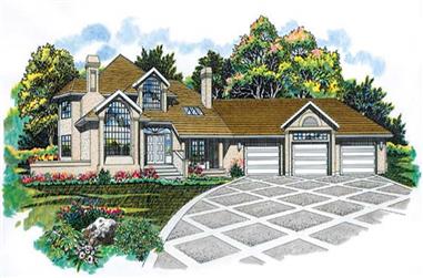 3-Bedroom, 3427 Sq Ft Contemporary House Plan - 167-1046 - Front Exterior