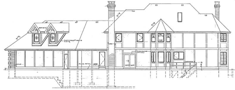 Home Plan Rear Elevation of this 4-Bedroom,4088 Sq Ft Plan -167-1058