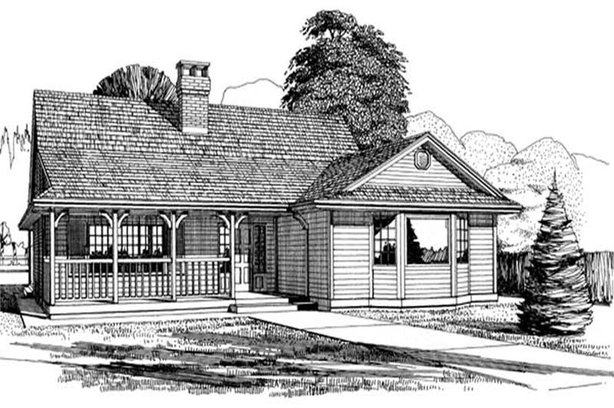 3-Bedroom, 1525 Sq Ft Country House Plan - 167-1061 - Front Exterior