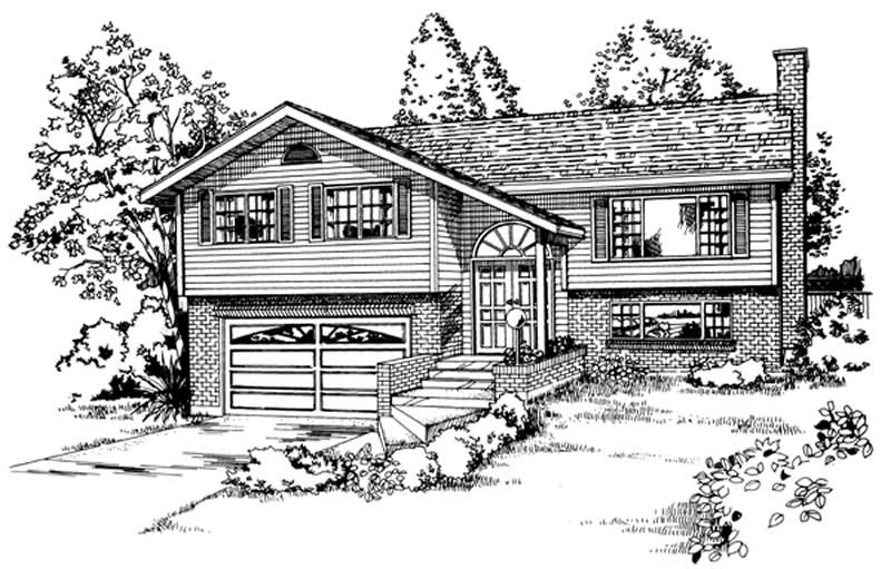 Front View of this 3-Bedroom, 1197 Sq Ft Plan - 167-1066