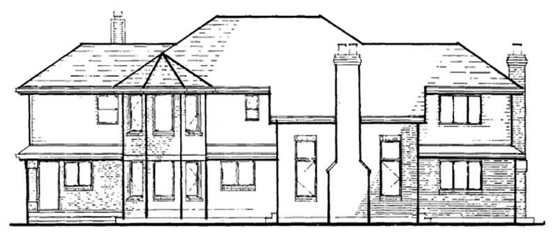 Home Plan Rear Elevation of this 3-Bedroom,2861 Sq Ft Plan -167-1072