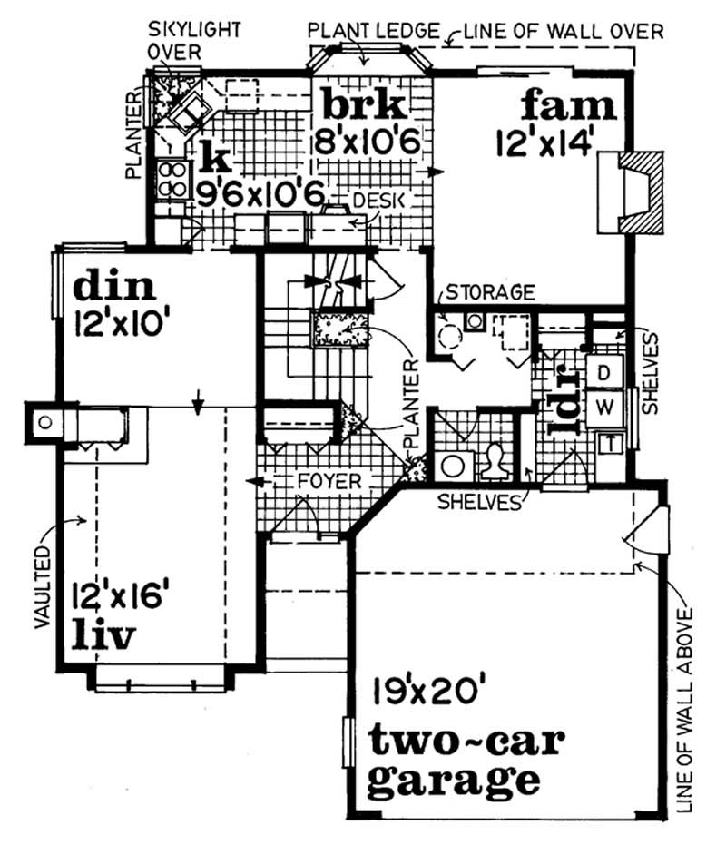 Floor Plan First Story of Contemporary Plan #167-1073