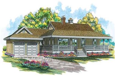 3-Bedroom, 1541 Sq Ft Country House Plan - 167-1076 - Front Exterior