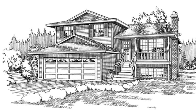 Front View of this 3-Bedroom, 1247 Sq Ft Plan - 167-1078