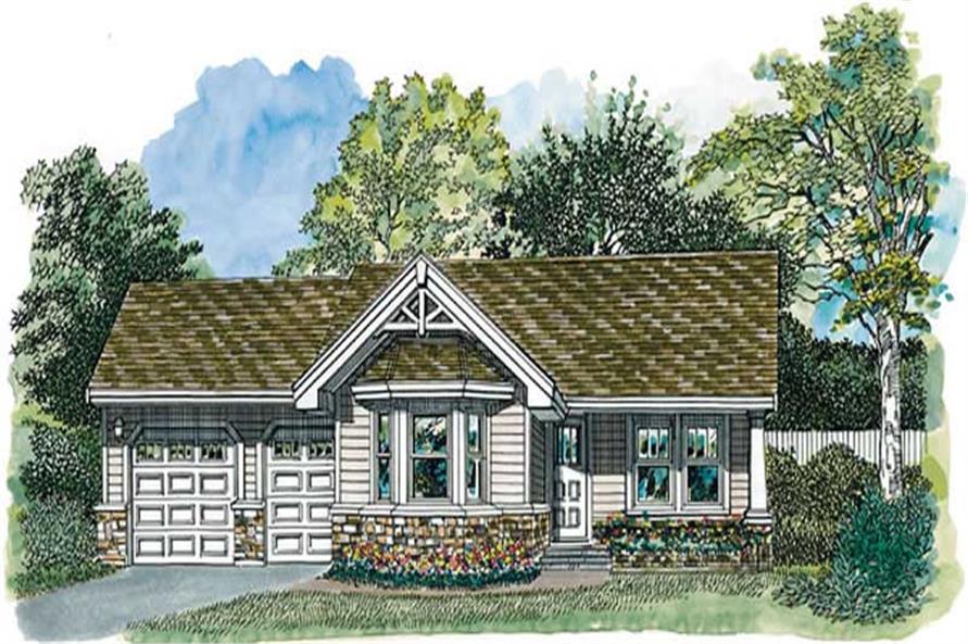 Front elevation of Transitional home (ThePlanCollection: House Plan #167-1083)