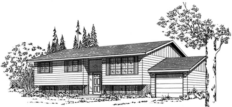 Front View of this 3-Bedroom, 1254 Sq Ft Plan - 167-1090
