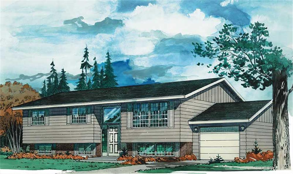 Front elevation of Small House Plans home (ThePlanCollection: House Plan #167-1090)