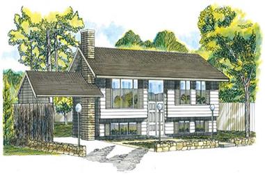 3-Bedroom, 1033 Sq Ft Small House Plans - 167-1091 - Front Exterior
