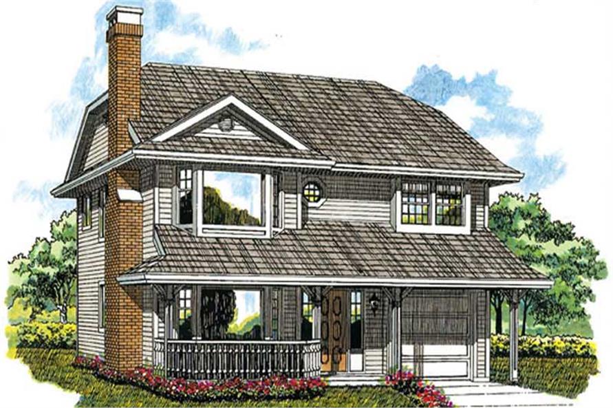 3-Bedroom, 1095 Sq Ft Country Home Plan - 167-1095 - Main Exterior