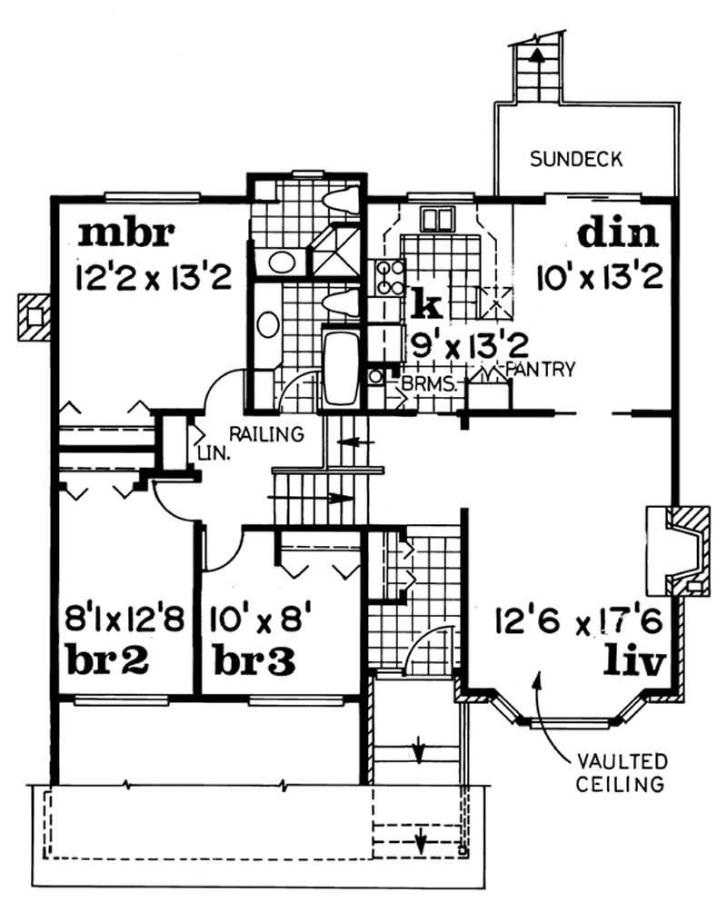 Floor Plan Second Story of Contemporary Plan #167-1120
