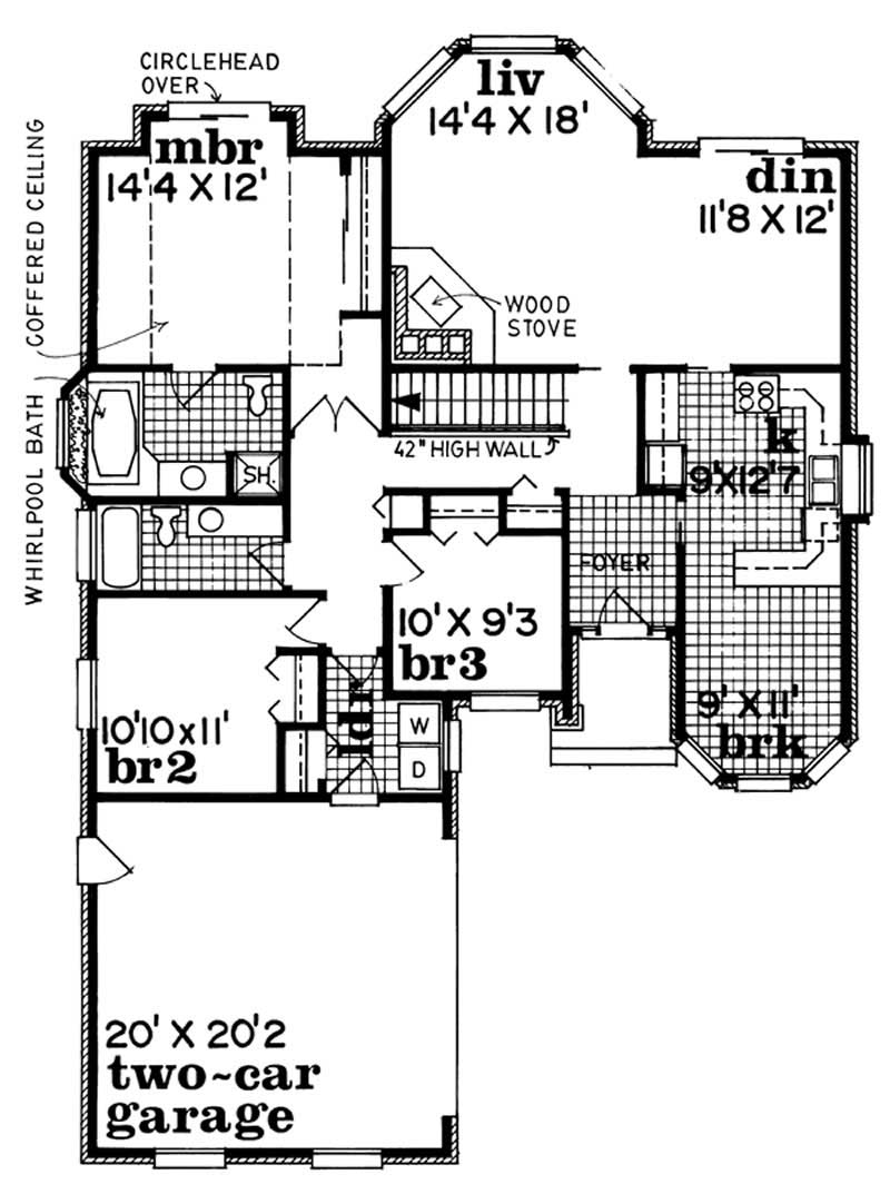 Floor Plan First Story of Small House Plans #167-1124