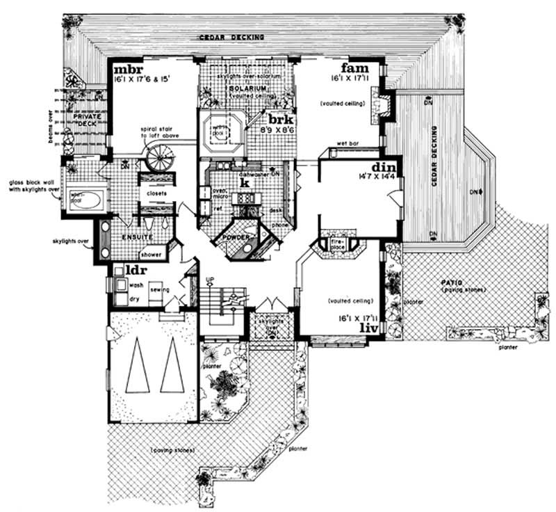 Floor Plan First Story of Contemporary Plan #167-1126