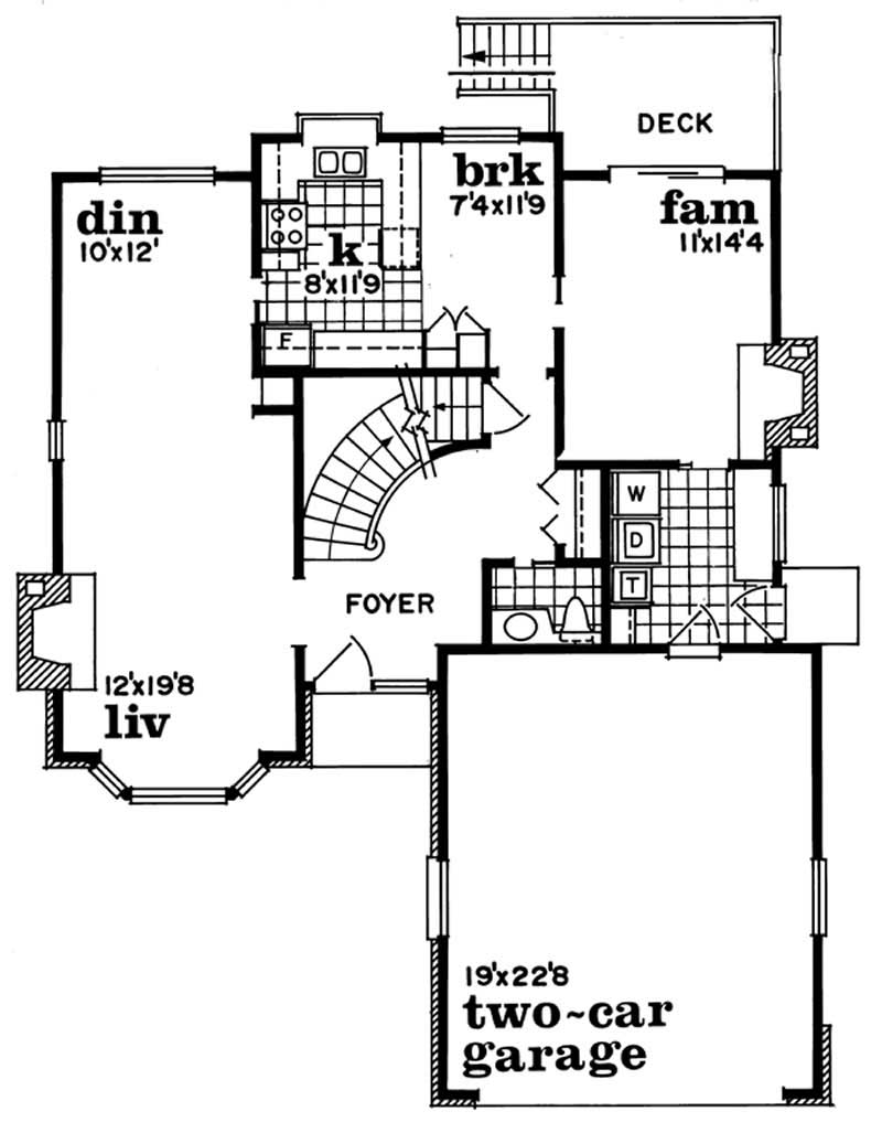 Floor Plan First Story of Contemporary Plan #167-1128