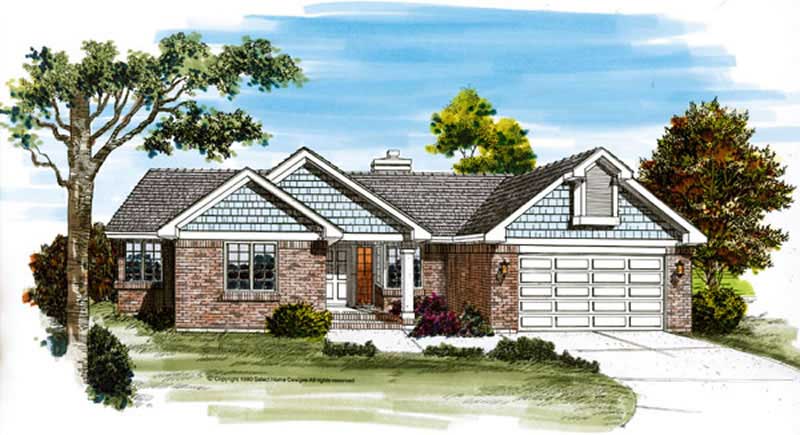 Ranch home (ThePlanCollection: Plan #167-1129)