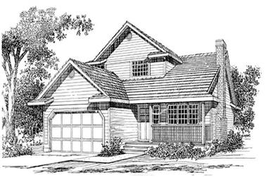 3-Bedroom, 1555 Sq Ft Country Home Plan - 167-1134 - Main Exterior