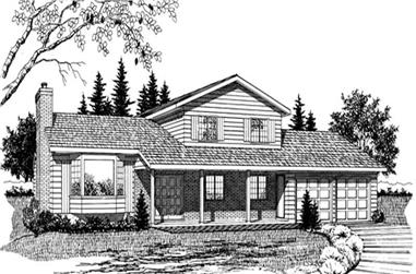 3-Bedroom, 1989 Sq Ft Country House Plan - 167-1135 - Front Exterior
