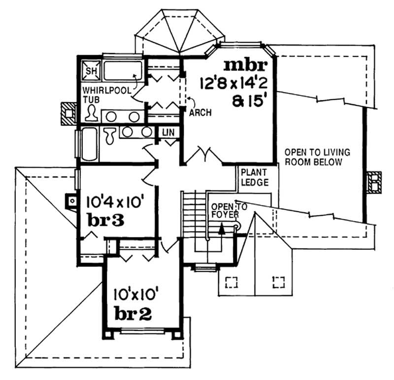 Floor Plan Second Story of Contemporary Plan #167-1138