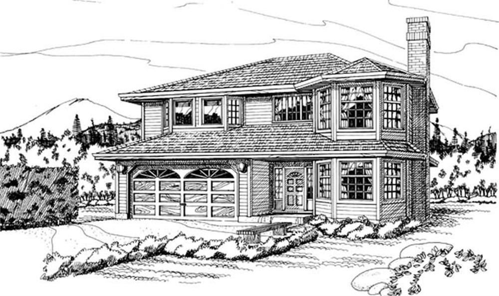 Front elevation of Small House Plans home (ThePlanCollection: House Plan #167-1145)