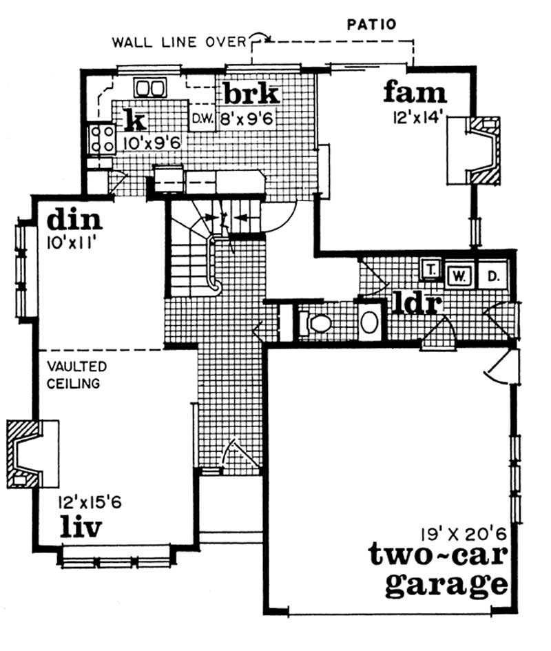 Floor Plan First Story of Contemporary Plan #167-1148