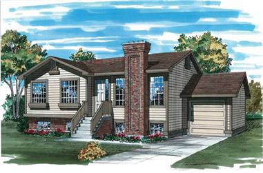 3-Bedroom, 1040 Sq Ft Small House Plans - 167-1161 - Main Exterior