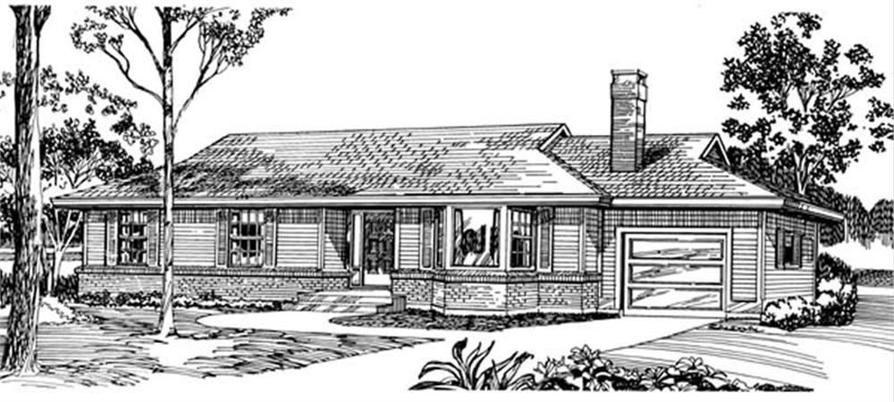 Ranch home (ThePlanCollection: Plan #167-1168)