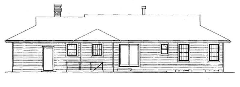 Home Plan Rear Elevation of this 3-Bedroom,1332 Sq Ft Plan -167-1168