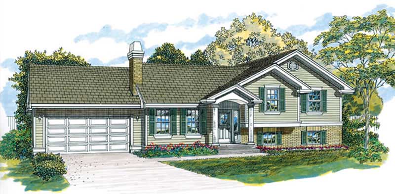 Home Plan Front Elevation of this 3-Bedroom,1215 Sq Ft Plan -167-1183
