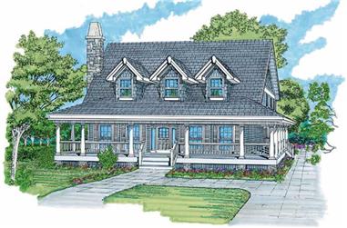 3-Bedroom, 1634 Sq Ft Country Home Plan - 167-1188 - Main Exterior