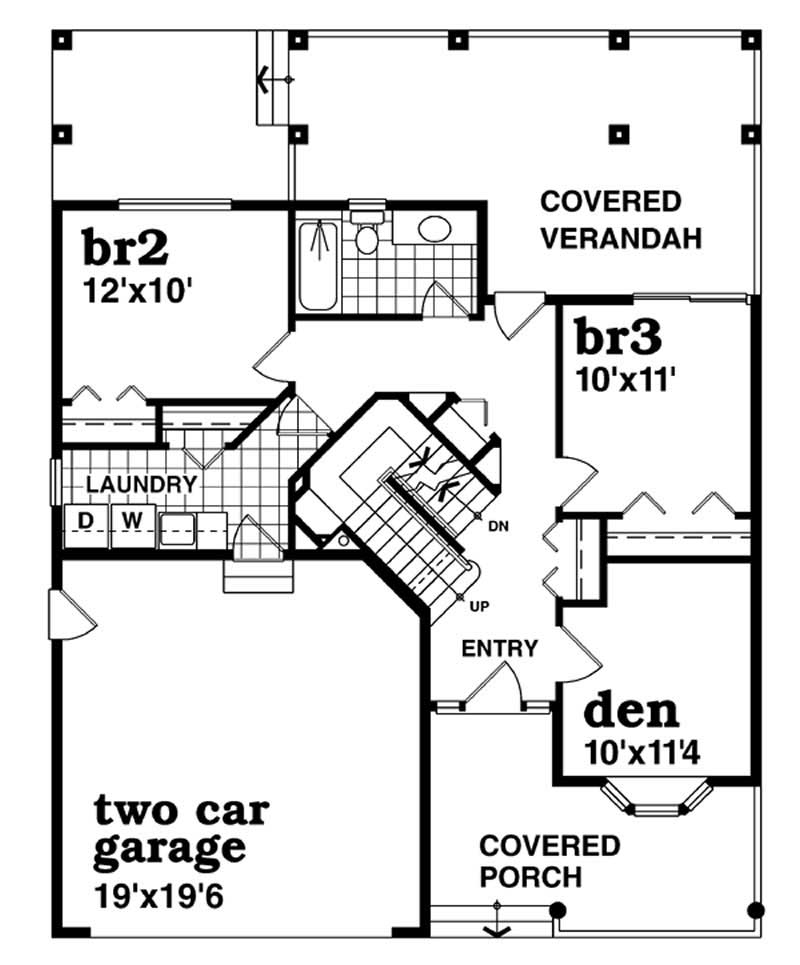 Floor Plan First Story of Contemporary Plan #167-1192