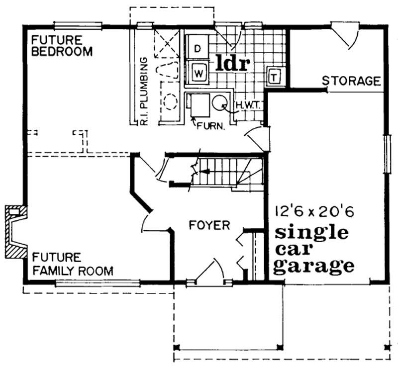 Floor Plan First Story of Contemporary Plan #167-1193