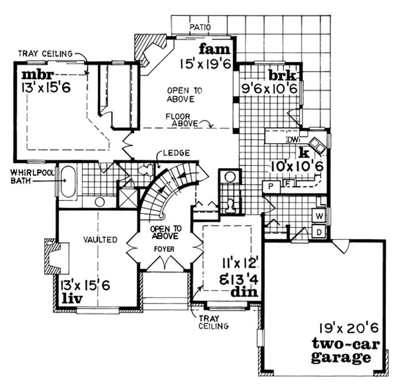 Floor Plan First Story of Contemporary Plan #167-1195