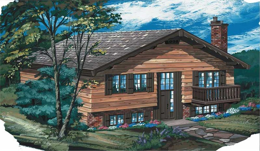 Front elevation of Rustic home (ThePlanCollection: House Plan #167-1197)