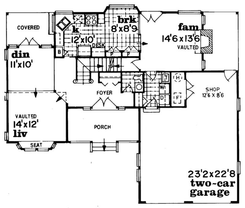 Floor Plan First Story of Traditional Plan #167-1215