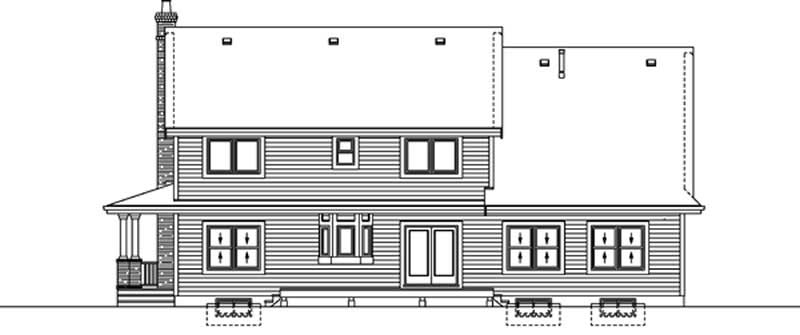 Home Plan Rear Elevation of this 4-Bedroom,2858 Sq Ft Plan -167-1222