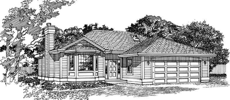 Front View of this 3-Bedroom, 1253 Sq Ft Plan - 167-1231