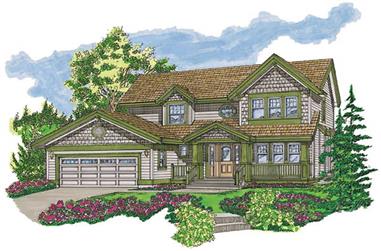 4-Bedroom, 2116 Sq Ft Country House Plan - 167-1236 - Front Exterior